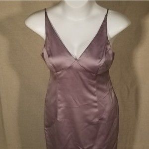 Satin Lavender Fitted Dress NWT